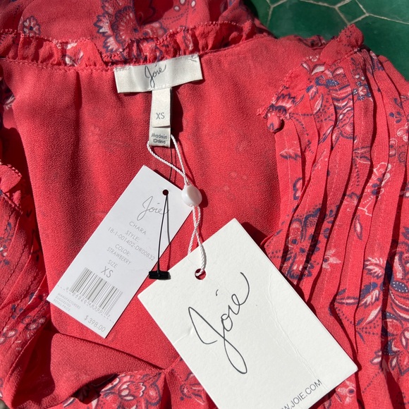 Joie dress color Strawberry, 100% silk - Picture 10 of 11